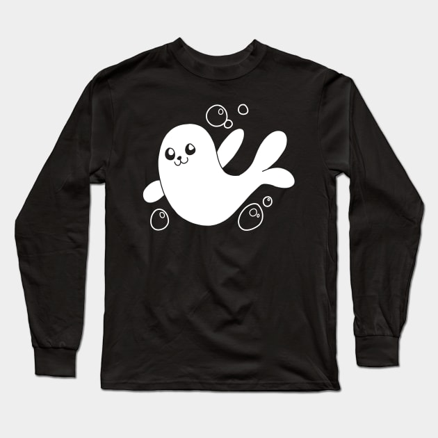 Friendly Seal Says Hi Long Sleeve T-Shirt by pako-valor